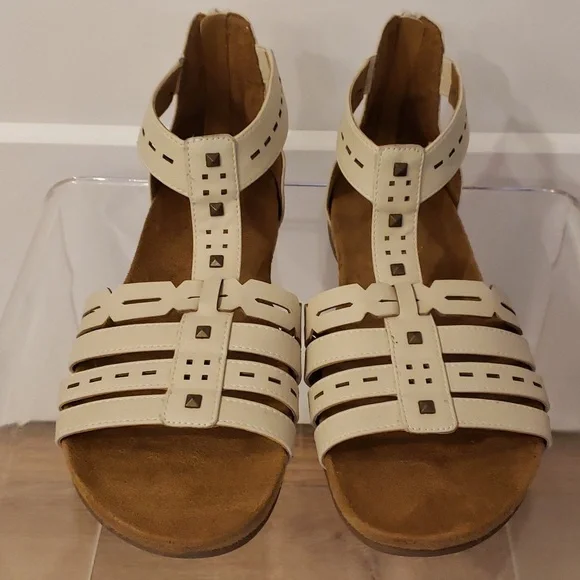 Natural Soul Shoes Nwot Natural Soul Cream Leather Gladiator Sandals Size M Poshmark